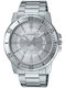 Casio Collection Ανδρικό Ρολόι 45mm Μπαταρίας με Ασημί Μεταλλικό Μπρασελέ