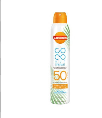 Carroten Coconut Dreams Waterproof Crema protectie solara pentru Corp SPF50 în Spray 200ml