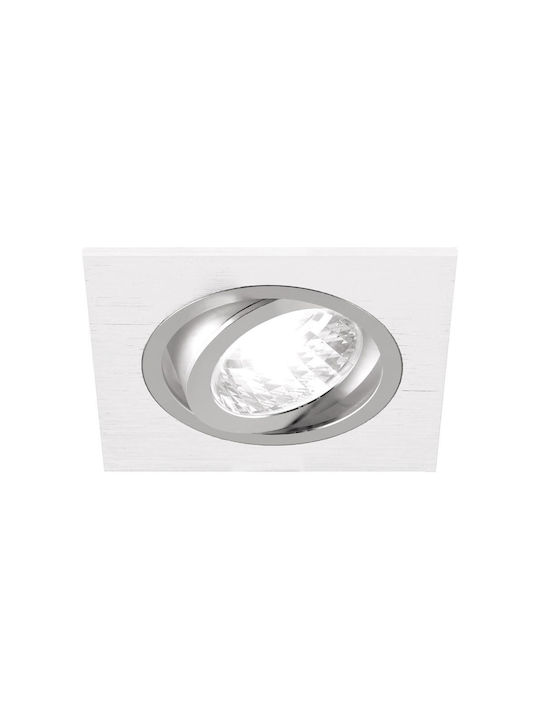 Struhm Square Metallic Recessed Spot with Socket GU10 White 1pcs
