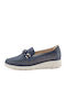 Leder Damen Mokassins in Blau Farbe