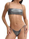 Heaven Strapless Bikini Top με Ενίσχυση Ασημί