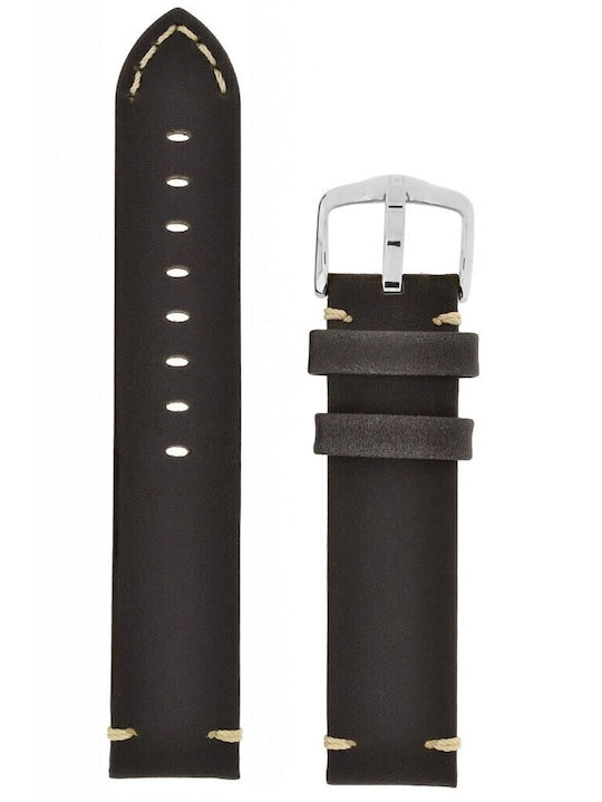 Hirsch Δερμάτινο Λουράκι Μαύρο 18mm