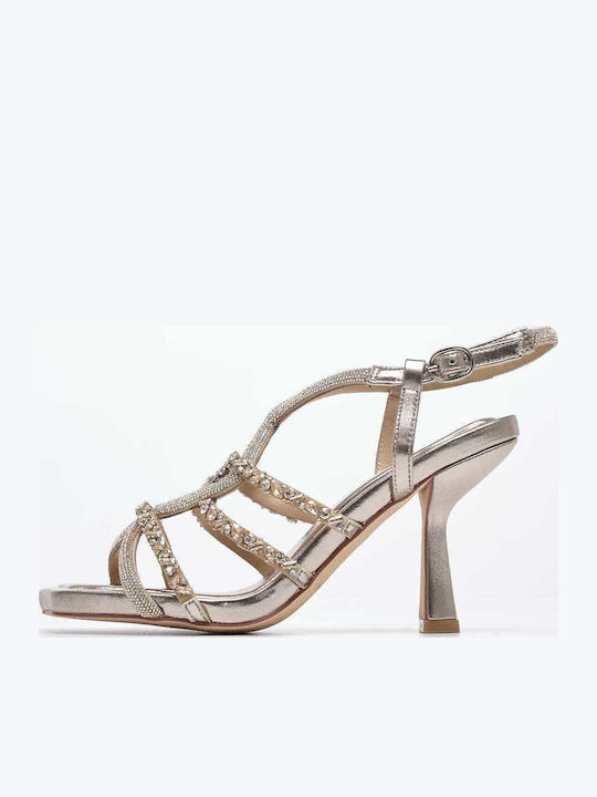 Damen High Heel Sandalen V240541 Gold Leder Alma En Pena