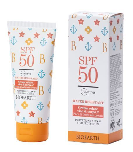 Bioearth Αδιάβροχη Αντηλιακή Κρέμα Προσώπου & Σώματος SPF50 100ml
