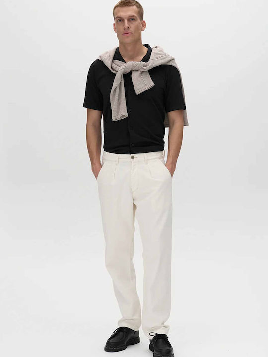 Ανδρικό Παντελόνι Τζιν με Relaxed Tapered Εφαρμογή Ecru