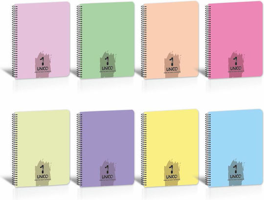 Uni Pap Spiral Notebook Ruled B5 2 Subjects 1pcs (Μiscellaneous colours)