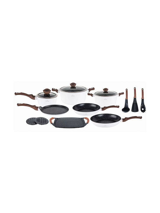 Zilner Set de vase de gătit din aluminiu turnat cu strat antiaderent 15buc