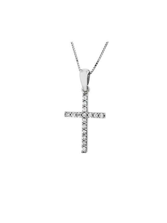 Women's White Gold Cross 14K with Chain