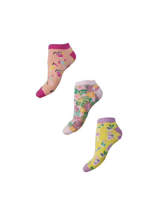 Women's Socks Pink/Yellow 3Pack