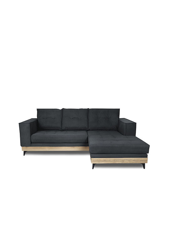 Calliope Corner Fabric Sofa Bed with Reversible Angle & Storage Space Dark Gray 250x184cm