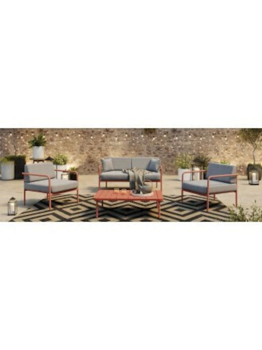 Garten- und Outdoor-Möbelsets Cannes mit Kissen 4 Stück Terrakotta