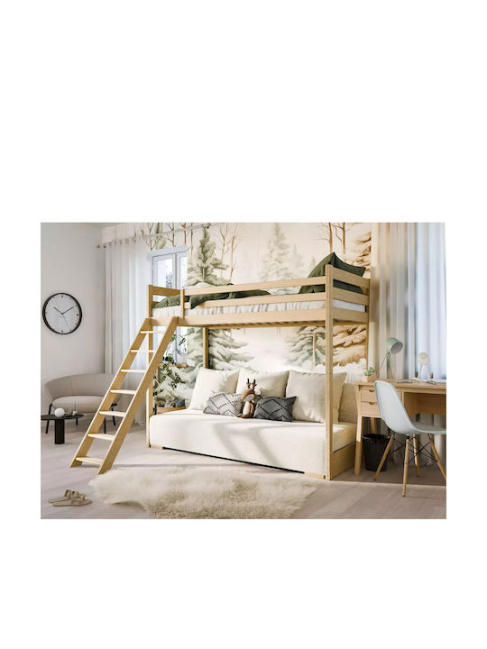 Παιδικό Κρεβάτι Υπερυψωμένο Ημίδιπλο Πράσινο για Στρώμα 140x200cm