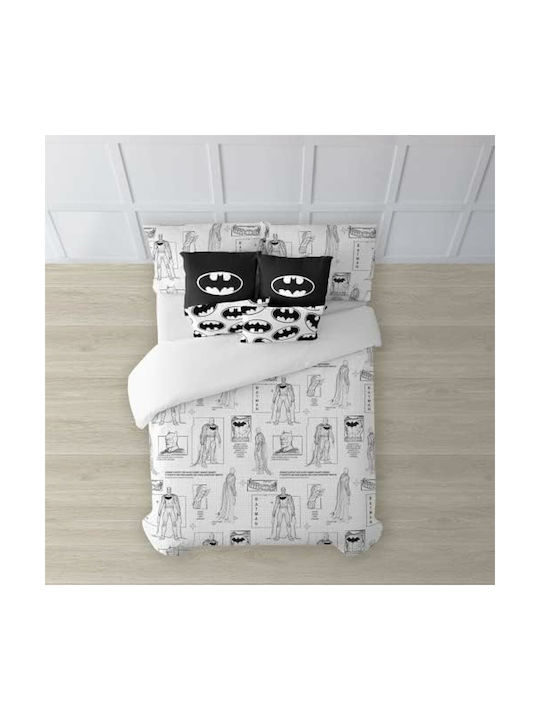 Batman Kids Duvet Cover King Size Cotton White 240x220cm