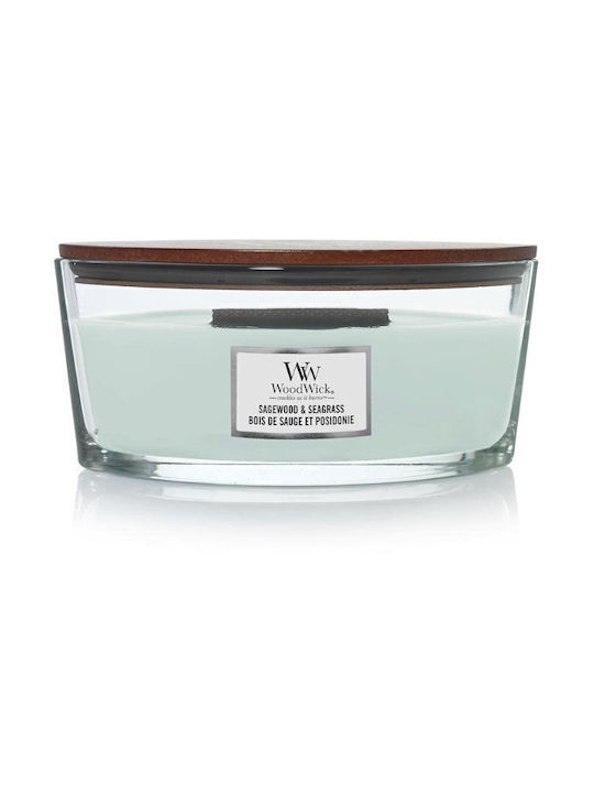 WoodWick Scented Candle Ellipse Jar with Scent Sagewood & Seagrass 453gr 1pcs