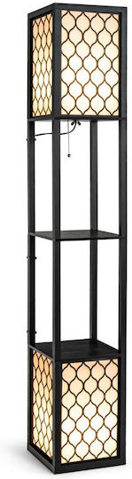 Costway Stehleuchte H156xB26cm. mit Fassung für Lampe E27 Schwarz