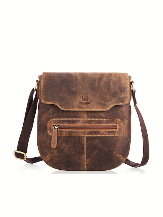 Leder Damen Schultertasche Braun