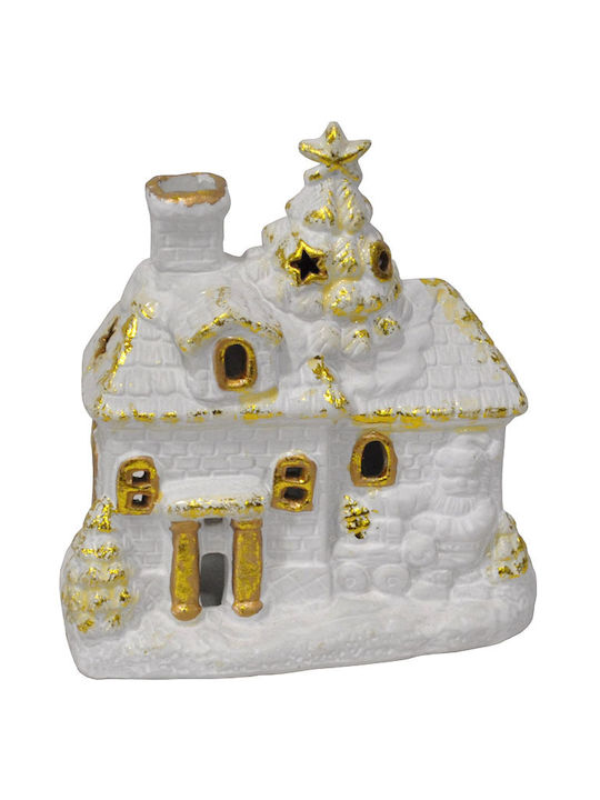 Candle Holder Ceramic in White Color 12x13x8cm 1pcs