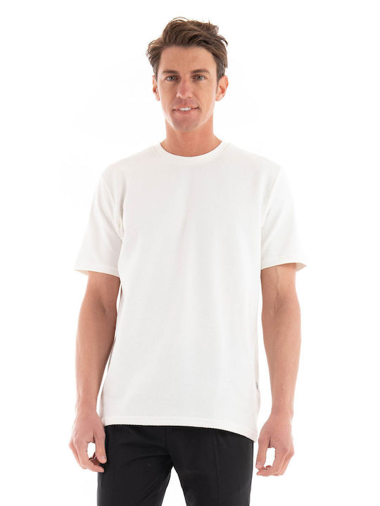 Selected Herren T-Shirt Kurzarm Off White