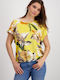 Monari Women's Blouse Short Sleeve Floral Yellow