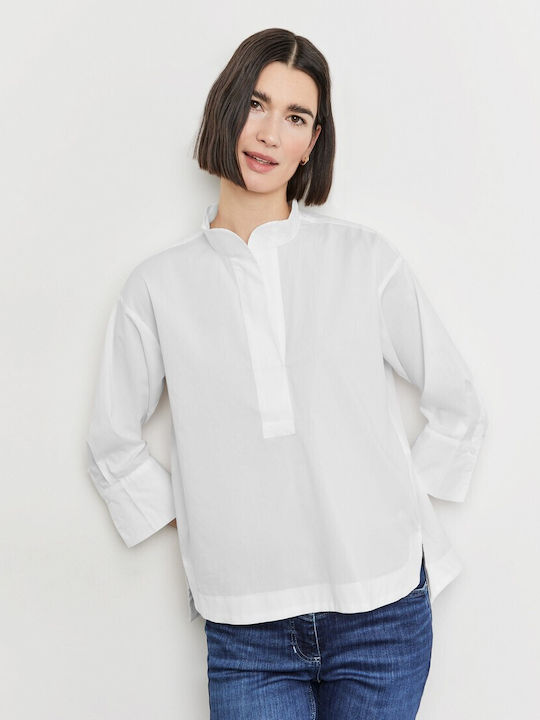 Gerry Weber Women's Blouse Cotton with 3/4 Sleeve White