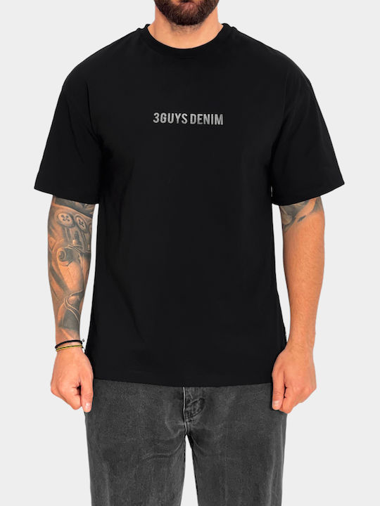 3Guys Herren T-Shirt Kurzarm BLACK