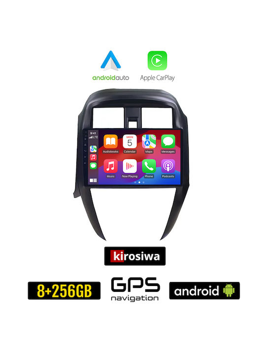 Kirosiwa Car Audio System for Nissan Sunny / Almera 2015-2016 (Bluetooth/USB/AUX/WiFi/GPS/Apple-Carplay/Android-Auto) with Touch Screen 10"