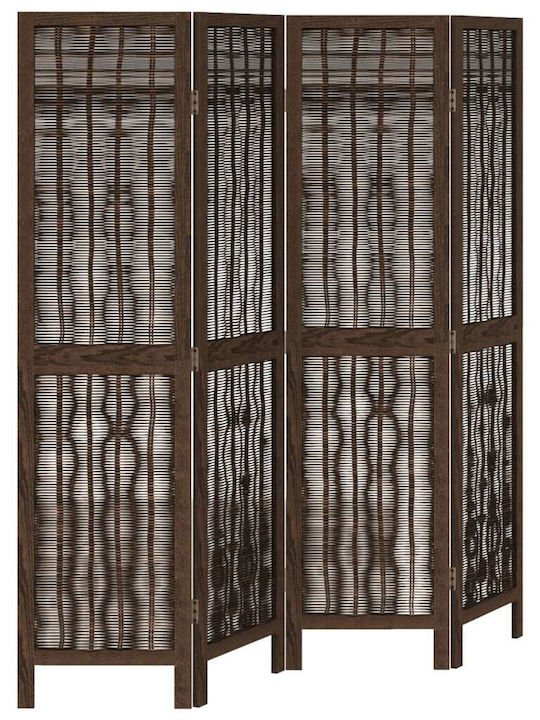 vidaXL Decorative Room Divider Wooden with 4 Panels 140x160cm