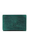 Small Leather Women's Wallet with RFID Green