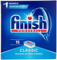 Finish Powerball Classic 15 Κάψουλες Πλυντηρίου Πιάτων
