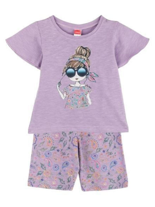 Joyce Kids Set with Shorts Summer 2pcs Purple