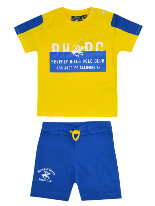 Beverly Hills Polo Club Set Summer 2pcs Yellow/Blue Los Angeles California