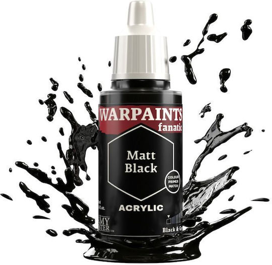 The Army Painter Χρώμα Μοντελισμού Matt Black 18ml