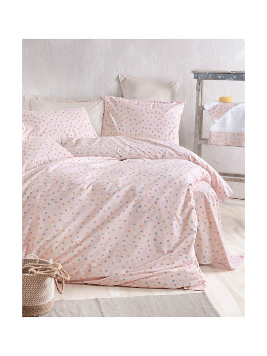 Rythmos Sheet Set Semi-double Cotton Tiny Heart Symbol Somon 160x260cm 3pcs