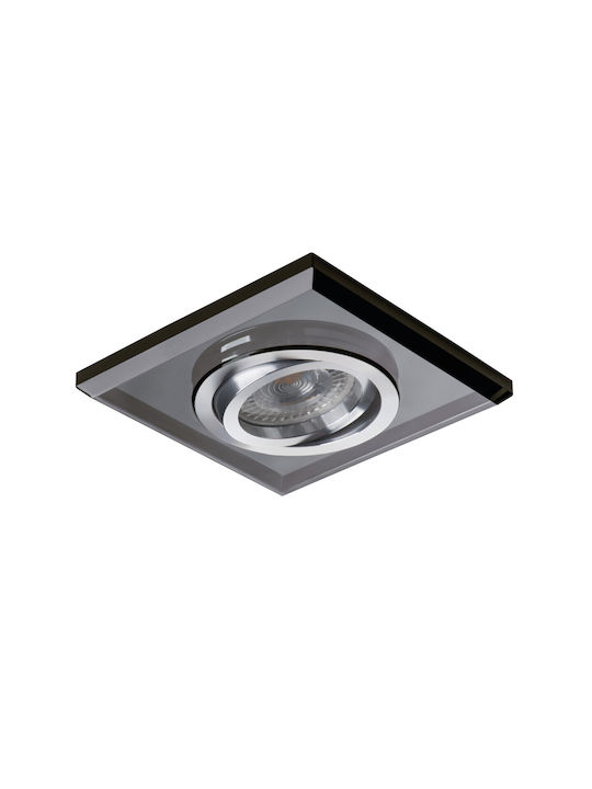 Kanlux Glass Recessed Spot with Socket GU10 Black 1pcs