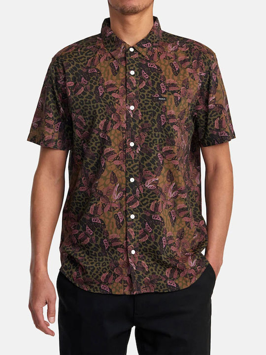 RVCA Cămașă Bărbătească Cu mânecă scurtă Floral Multicolor