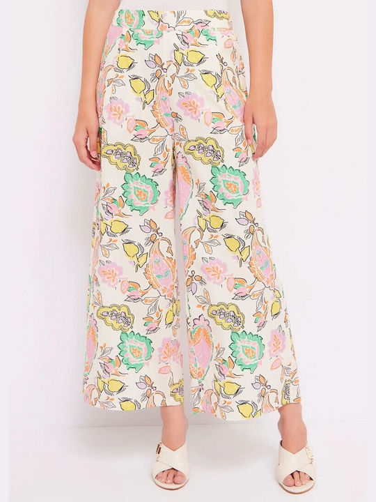 Gaudi Women's Fabric Trousers with Elastic Floral