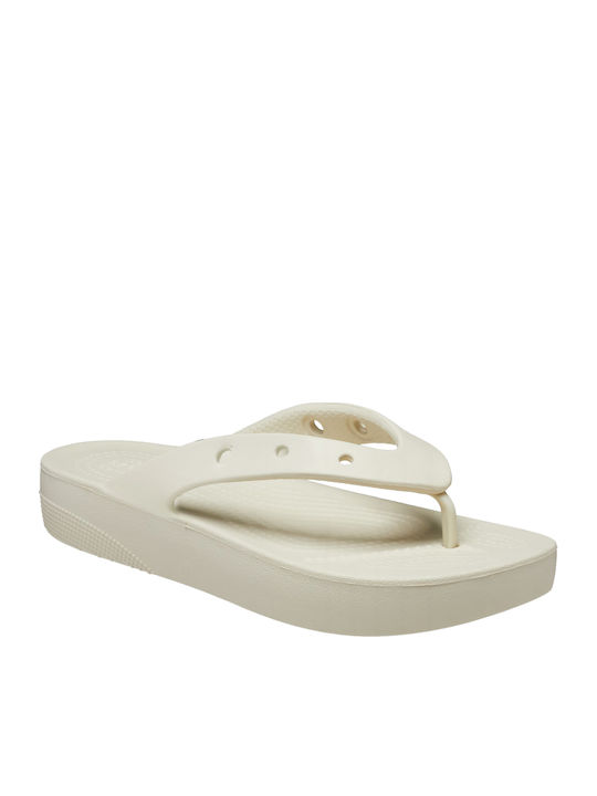 Crocs Σαγιονάρες με Πλατφόρμα σε Λευκό Χρώμα
