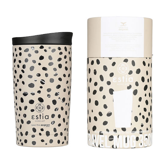 Estia Travel Mug Save The Aegean Рециклируем Чаша Термос Неръждаема стомана Без BPA 350мл Leopard Taupe