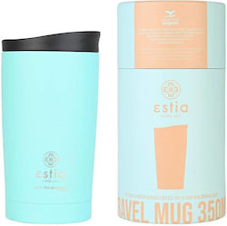 Estia Travel Mug Save The Aegean 350ml Bermuda Green