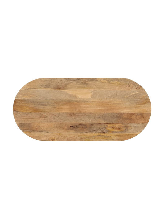 vidaXL Oval Table Surface made of Solid Wood Brown 90x40x3.8cm 370133 1pcs