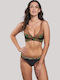 Crool 24c1-k05-885d Bikini Top Cup D Wireless Ethnic Style Black