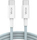 ikonka Cablu USB 2.0 USB-C Masculin - USB-C 65W PD Alb 1m KX4241