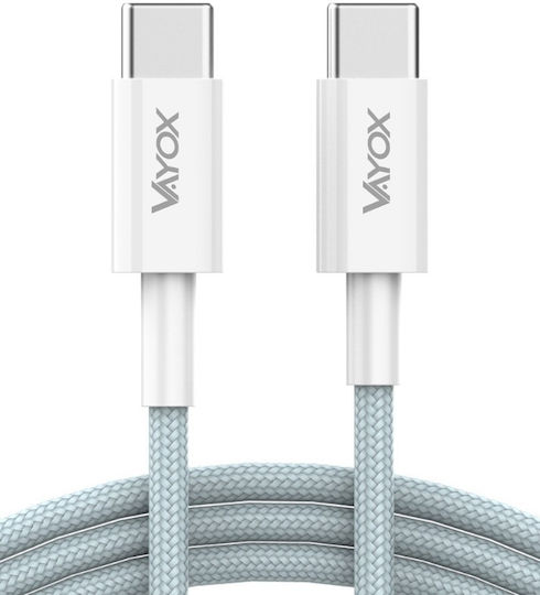 ikonka Cablu USB 2.0 USB-C Masculin - USB-C 65W PD Alb 1m KX4241