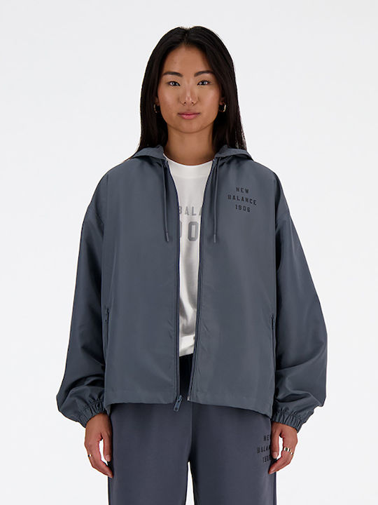 New Balance Scurt Jachetă de femei Puffer pentru iarnă Graphite