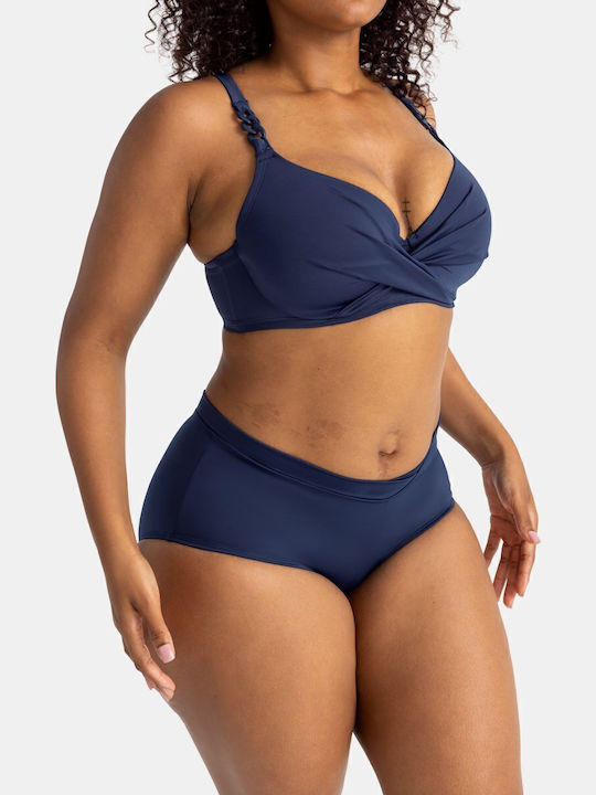 Γυναικείο Μαγιό Σουτιέν Dorina Mesola Μεγάλα Μεγέθη Navy Regular Fit Lycra Cup E