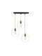 Pakketo Kasper Pendant Light Black with Socket E27 35x35x79cm