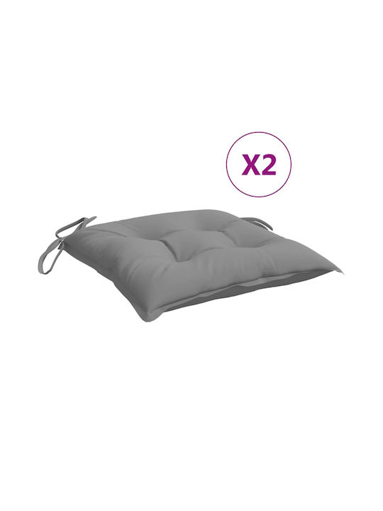 vidaXL Waterproof Garden Chair Cushion Gray 2 P...