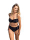 Etna Underwire Bikini Set Bra & Slip Bottom with Adjustable Straps BLACK