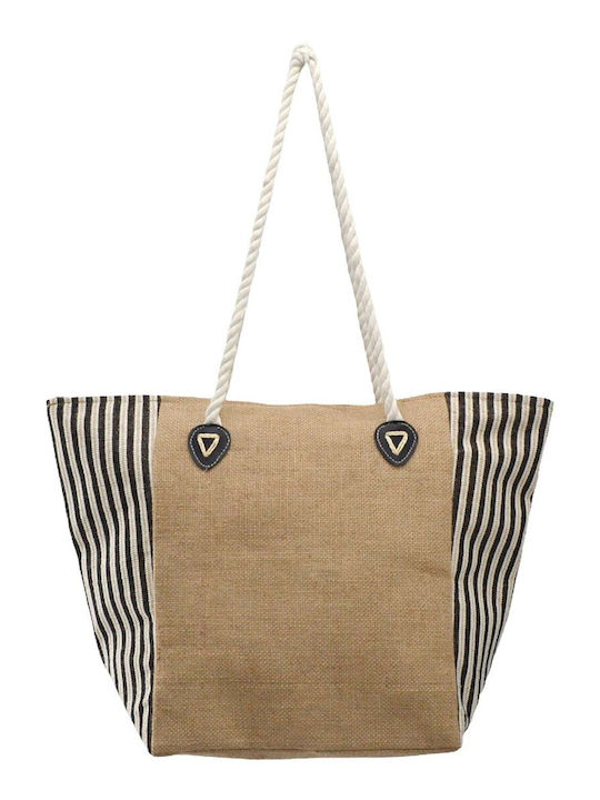 Ankor Fabric Beach Bag Multicolour with Stripes