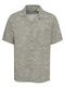 Solid Men's Shirt Short Sleeve Olive